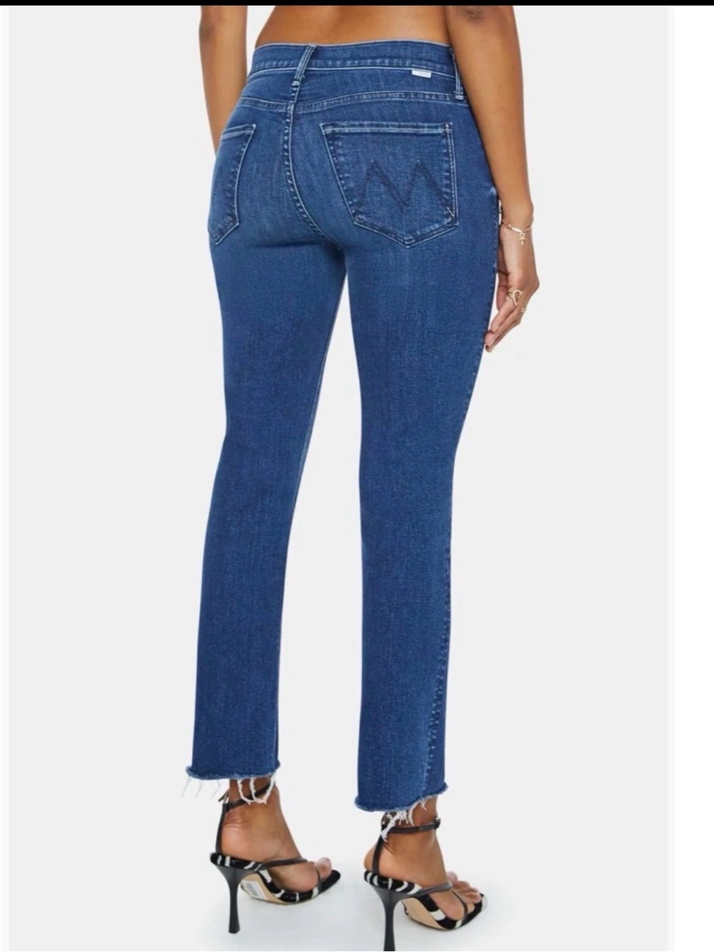 MOTHER Women's Blue Denim Jeans - Slim Crop